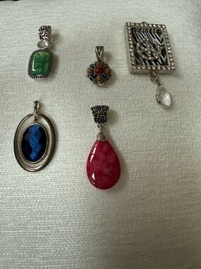 Lia Sophia Pink Teardrop Pendant with Silver Bail